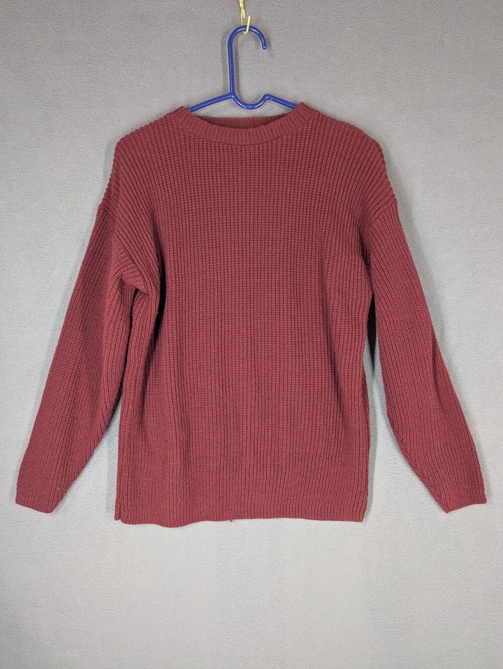 Vintage Huntington Ridge Red Waffle Knit Crewneck Sweater Medium